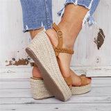 Casual Open Toe Buckle Wedge Sandals Shopvhs.com