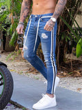 Casual Side Stripe Denim Skinny Pants Shopvhs.com
