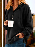 Casual Simple Style Loose Solid Color Hoodie For Women Shopvhs.com