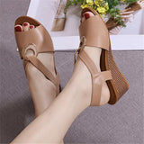 Casual Slingback Strap Striped Wedge Heel Soft Footbed Open-Toe Sandals Shopvhs.com
