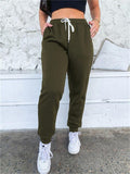 Casual Solid Color Lace-Up Sweatpants Shopvhs.com