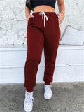 Casual Solid Color Lace-Up Sweatpants Shopvhs.com