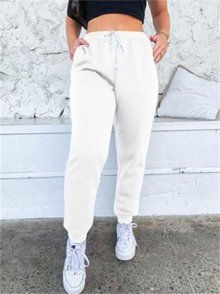 Casual Solid Color Lace-Up Sweatpants Shopvhs.com