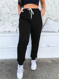 Casual Solid Color Lace-Up Sweatpants Shopvhs.com