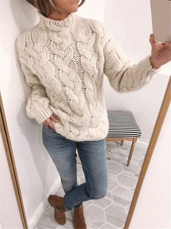 Casual Solid Color Loose Knitted Sweater For Women Shopvhs.com