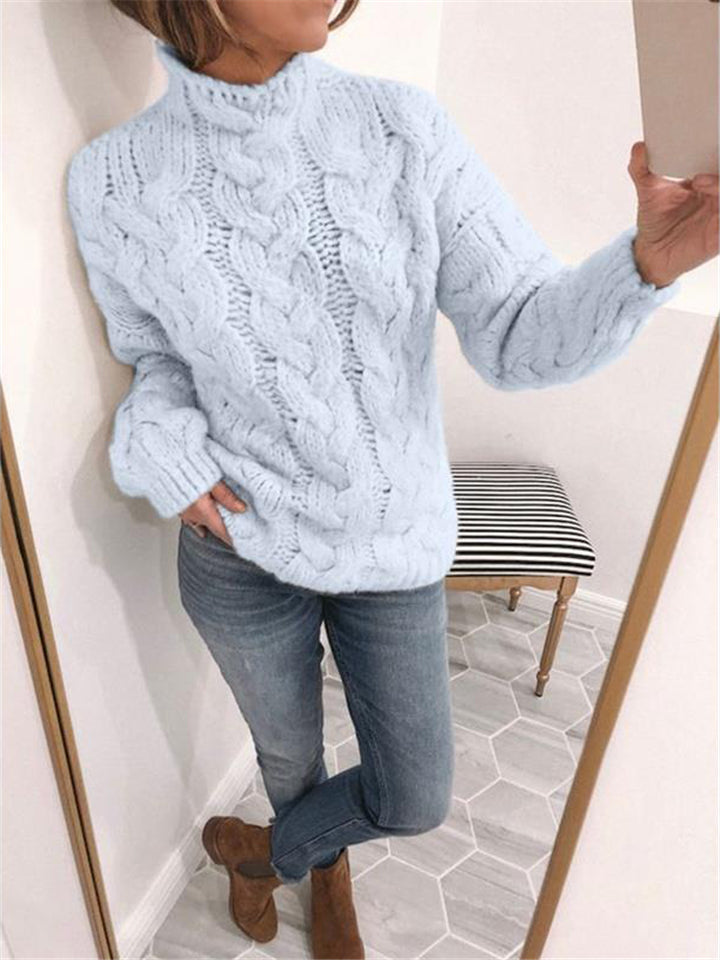 Casual Solid Color Loose Knitted Sweater For Women Shopvhs.com