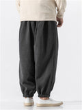 Casual Solid Color Loose Plush Thermal Drawstring Pants For Men Shopvhs.com