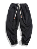 Casual Solid Color Loose Plush Thermal Drawstring Pants For Men Shopvhs.com
