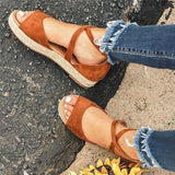 Casual Style Back Zipper Open-Toe Thick-Sole Platform Sandals Shopvhs.com