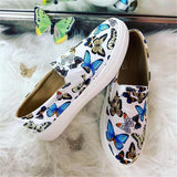 Casual Style Butterfly Pattern Slip-On Flat Canvas Shoes Shopvhs.com