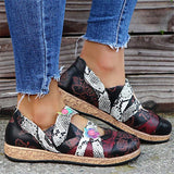 Casual Style Floral Low-Cut Slip-On Flat Loafers Shopvhs.com