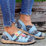 Casual Style Floral Low-Cut Slip-On Flat Loafers Shopvhs.com