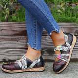 Casual Style Floral Low-Cut Slip-On Flat Loafers Shopvhs.com