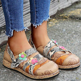 Casual Style Floral Low-Cut Slip-On Flat Loafers Shopvhs.com