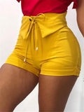 Casual Style High-Rise Waist Tie Mini Hot Pants Shorts Shopvhs.com