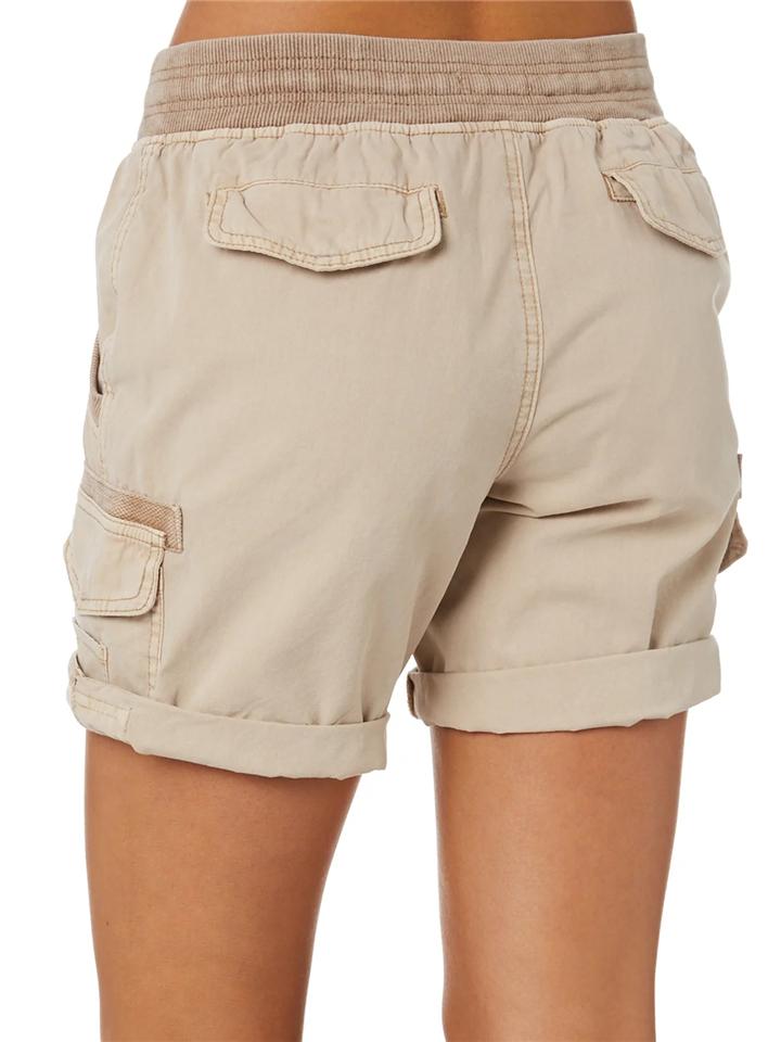Casual Style Lightweight Mid-Rise Drawstring Multi-Pocket Rolled Cargo Shorts Shopvhs.com