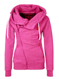 Casual Style Long Sleeve Solid Color Zipper Drawstring Hooded Sweatshirt Shopvhs.com