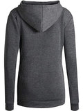 Casual Style Long Sleeve Solid Color Zipper Drawstring Hooded Sweatshirt Shopvhs.com