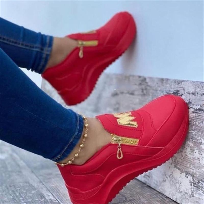 Casual Style Low-Cut Side Zipper Thick-Bottom Flat Heel Shoes Shopvhs.com