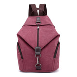 Casual Style Multi-Pocket Zipper Soft-Touch Canvas Durable Lightweight Backpack Shopvhs.com
