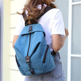 Casual Style Multi-Pocket Zipper Soft-Touch Canvas Durable Lightweight Backpack Shopvhs.com