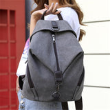 Casual Style Multi-Pocket Zipper Soft-Touch Canvas Durable Lightweight Backpack Shopvhs.com