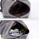 Casual Style Multi-Pocket Zipper Soft-Touch Canvas Durable Lightweight Backpack Shopvhs.com