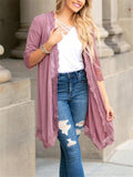 Casual Style Open-Front Floral Lace Design Midi Length Cardigan Shopvhs.com