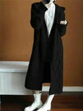 Casual Style Open Front Solid Color Ribbed Knit Hooded Sweater Shopvhs.com
