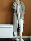 Casual Style Open Front Solid Color Ribbed Knit Hooded Sweater Shopvhs.com