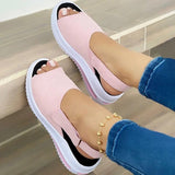 Casual Style Peep Toe Velcro Thick-Sole Platform Non-Slip Sandals Shopvhs.com