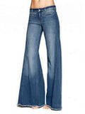 Casual Style Ripped Hem Washed Effect Straight Denim Pants Shopvhs.com
