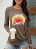 Casual Sunshine Printing Long Sleeve T-Shirt Shopvhs.com