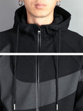 Casual Tracksuit Set Full Zipper Hooded Sweatshirt + Ribbed Cuff Design Sweatpants Shopvhs.com