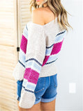 Casual Trendy Contrast Color Patchwork Sexy Knitted Long Sleeve Sweater Shopvhs.com