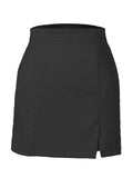 Casual Trendy High Waist Solid Color Zipper Tight Skirts Shopvhs.com