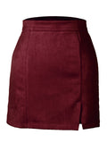Casual Trendy High Waist Solid Color Zipper Tight Skirts Shopvhs.com