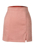 Casual Trendy High Waist Solid Color Zipper Tight Skirts Shopvhs.com