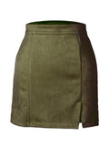 Casual Trendy High Waist Solid Color Zipper Tight Skirts Shopvhs.com