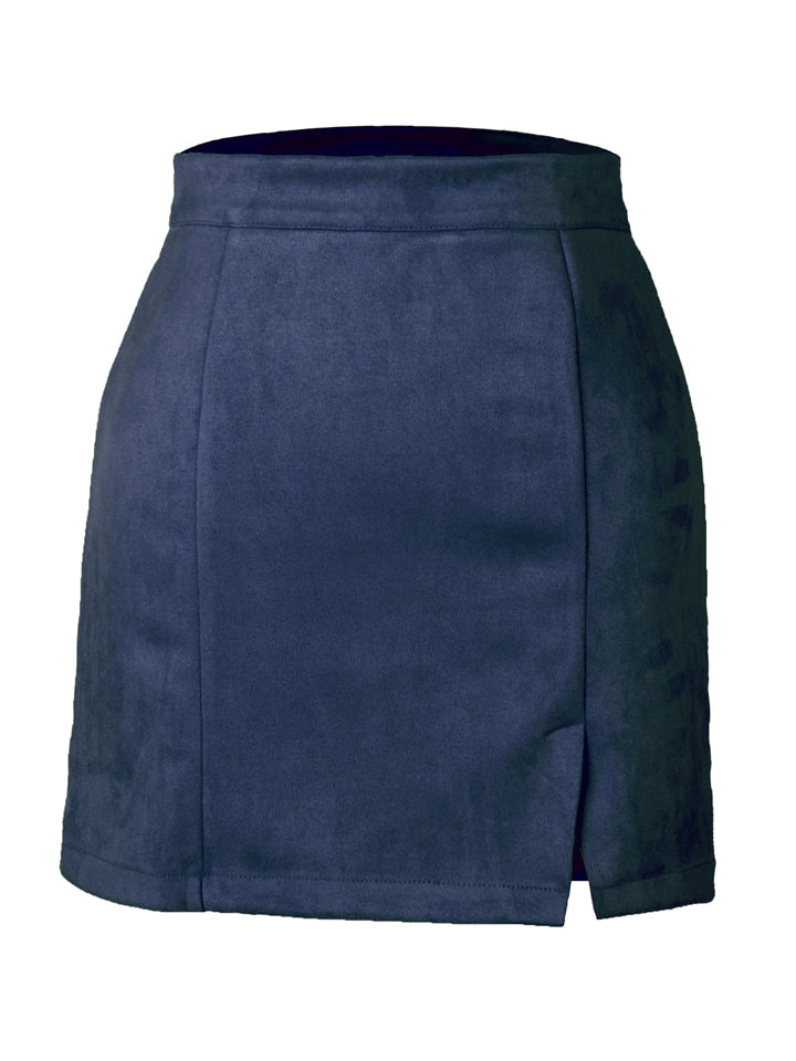 Casual Trendy High Waist Solid Color Zipper Tight Skirts Shopvhs.com