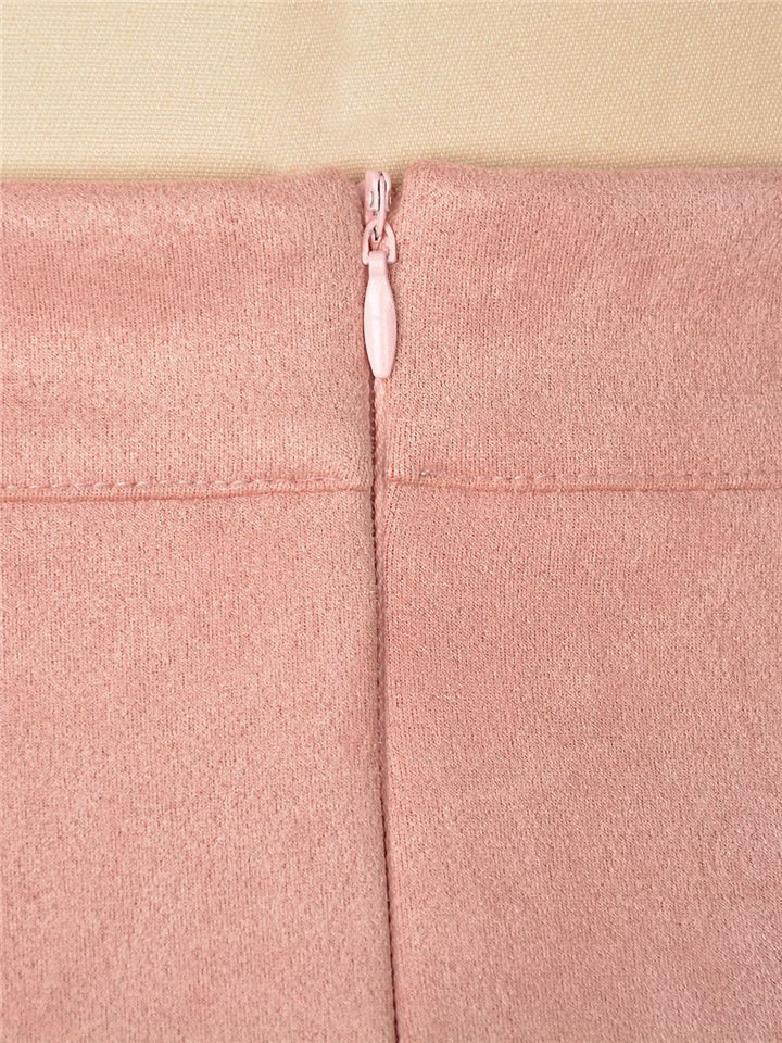 Casual Trendy High Waist Solid Color Zipper Tight Skirts Shopvhs.com