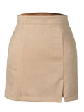 Casual Trendy High Waist Solid Color Zipper Tight Skirts Shopvhs.com