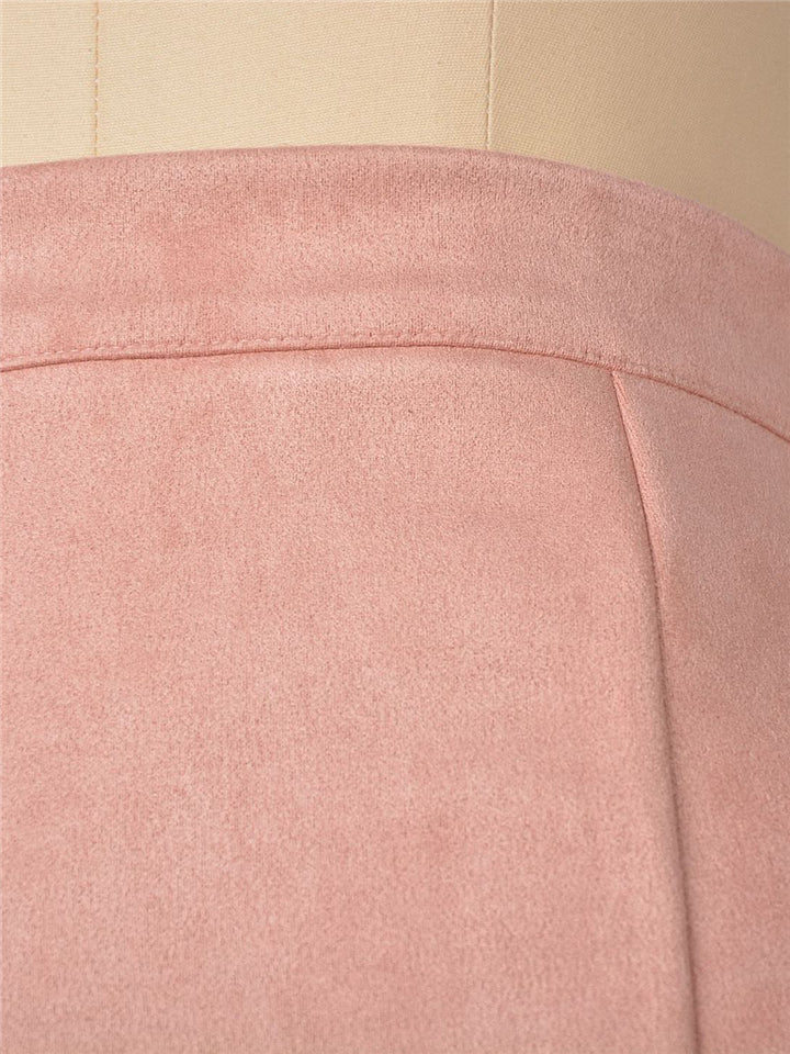 Casual Trendy High Waist Solid Color Zipper Tight Skirts Shopvhs.com