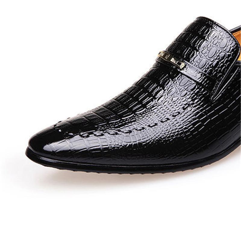 Casual Trendy Low-Top Slip-On Alligator Pattern Dress Shoes For Men Shopvhs.com