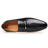 Casual Trendy Low-Top Slip-On Alligator Pattern Dress Shoes For Men Shopvhs.com