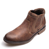 Casual Trendy Simple Style Non-Slip Pu Leather Boots For Men