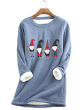 Casual Warm Faux Fleece Long Sleeve Christmas Print Sweatshirt Shopvhs.com