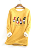 Casual Warm Faux Fleece Long Sleeve Christmas Print Sweatshirt Shopvhs.com