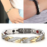 Chain Silver Gold Bracelet Magnetic Therapy Stainless Steel Single Row Bracelet For Men Shopvhs.com