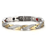 Chain Silver Gold Bracelet Magnetic Therapy Stainless Steel Single Row Bracelet For Men Shopvhs.com